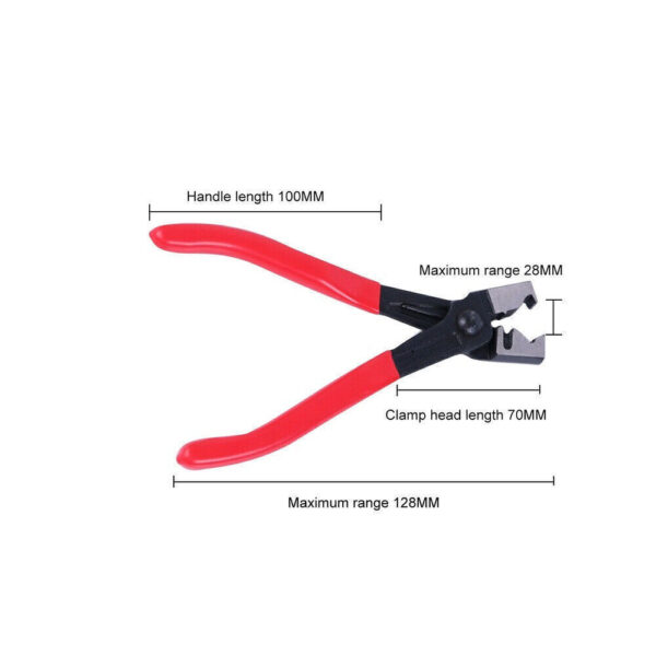1pc Red Clicr-R Type Hose Clip Plier Practical Metal Collar Clamp Swivel Tool - Image 6