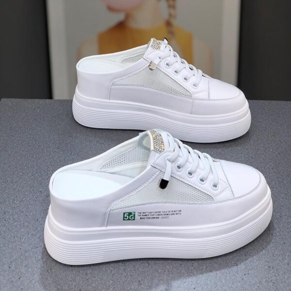 Summer Mesh Surface Platform Heel-free Lazy Stylish And Lightweight White Shoes - Image 5