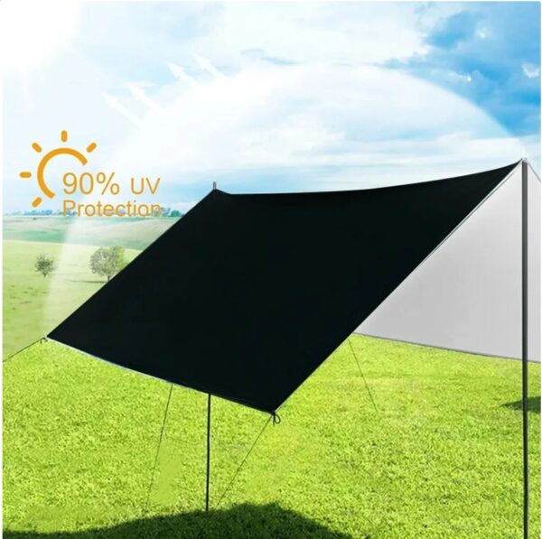 3x3 M Tarpaulin Waterproof Camping Tarp Shelter Tent Awning With Poles Kit UK - Image 10