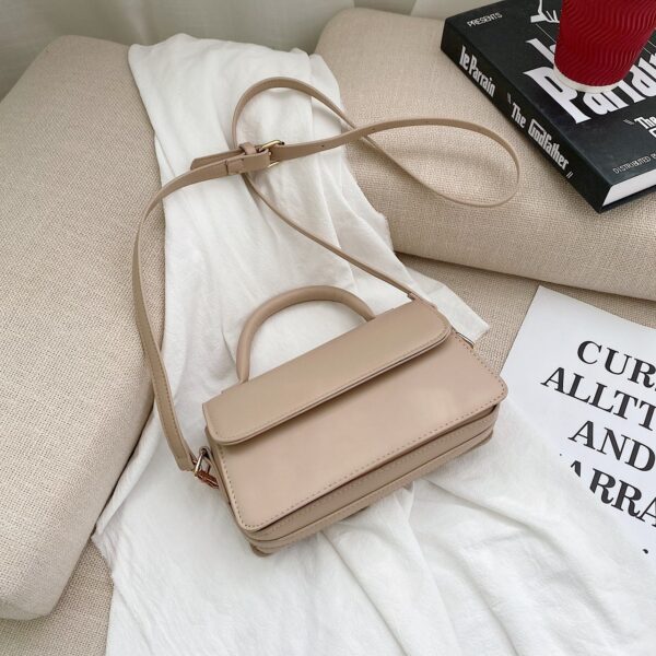 Retro Textured Solid Color Simple Handheld Versatile Shoulder Bag - Image 6