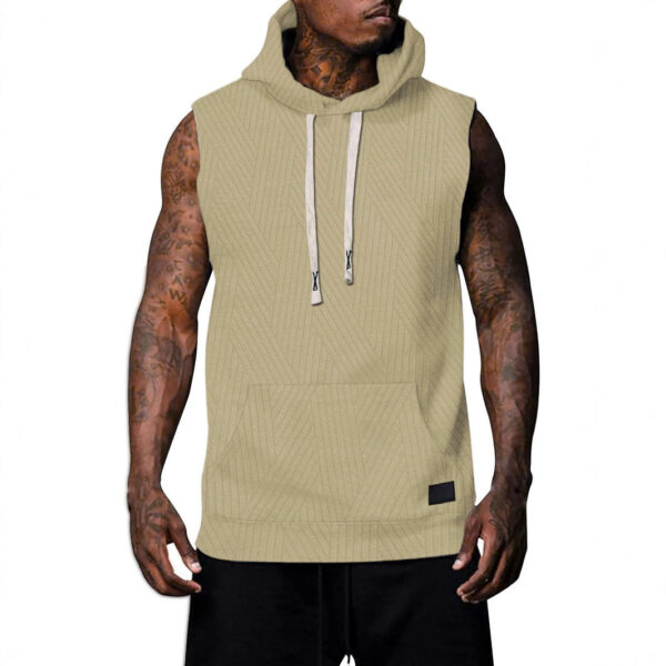 Sleeveless Vest Top Men's Waistcoat Hooded - Image 5