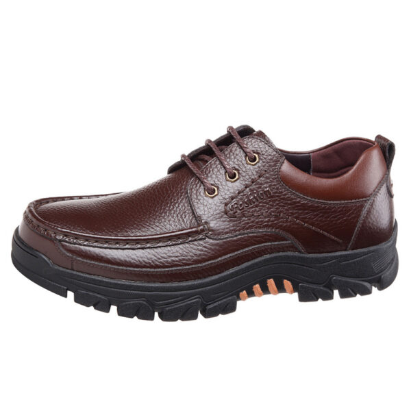 Casual Leather Shoes Men's Summer Breathable Non-stinky Feet Work Shoes - Image 6