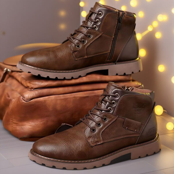 Male Martin Boots Leisure Plus Size Zip Ankle Boots - Image 2