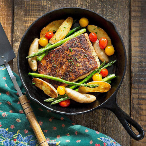 Set Of 3 Cast Iron Non Stick Skillet Griddle Cooking Pan Pre-Seasoned Frying Pan - Image 10