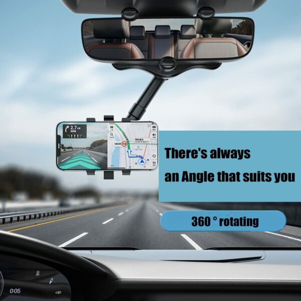 Rotatable And Retractable Car Phone Holder Rearview Mirror UK Stock - Image 4