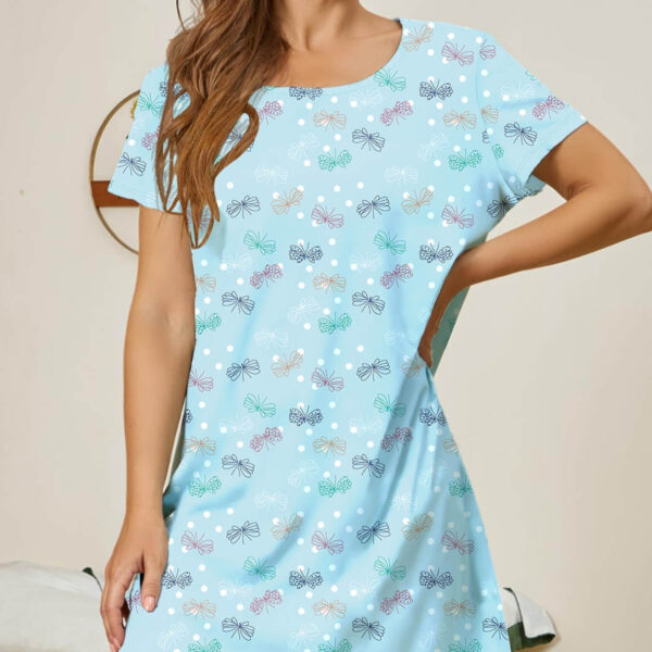 Home Crew Neck Casual Printing Dress - Image 8