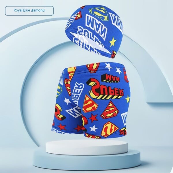 Children's Swimming Trunks Beach Vacation With Swimming Cap Suit - Image 4