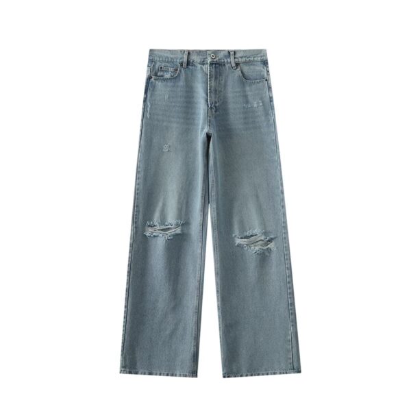 Summer New Women's Vintage Casual All-matching Ripped High Waist Loose Comfortable Jeans - Image 3