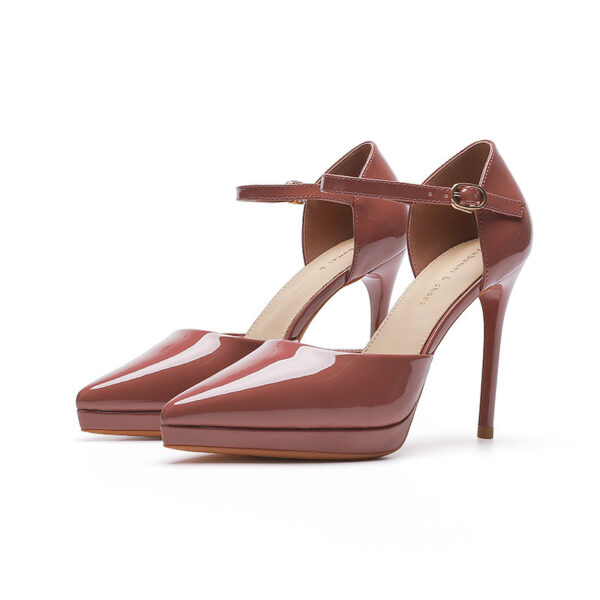 Pointed-toe Waterproof Platform Hollow 10 5cm Women's High Heels - Image 9