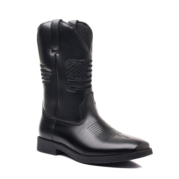 High Embroidered Retro Wide Head Cowboy Boot - Image 3