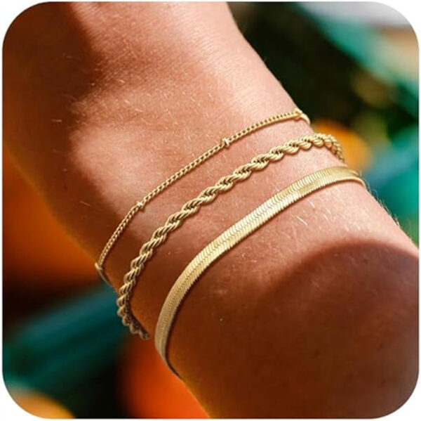 Exquisite Twist Bracelet Stainless Steel Layered Wear Snake Bones Chain - Image 2
