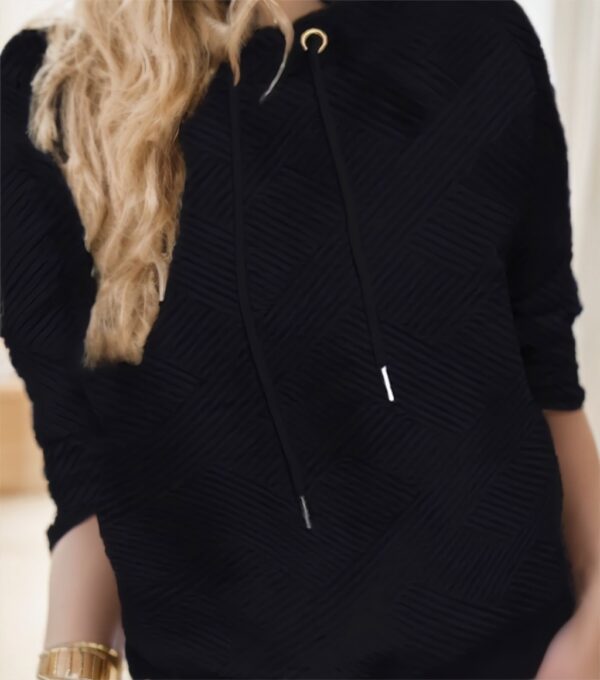 Neck Drawstring Pullover Sweatshirt - Image 2