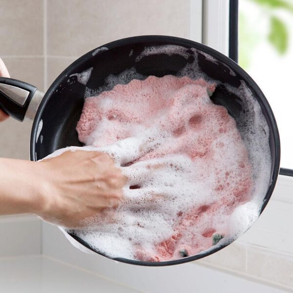 Printed Two-color Double-sided Absorbent Dish Cloth Non-stick Oil Hand Towel Thickening Wipe Tablecloth Kitchen Rag - Image 4