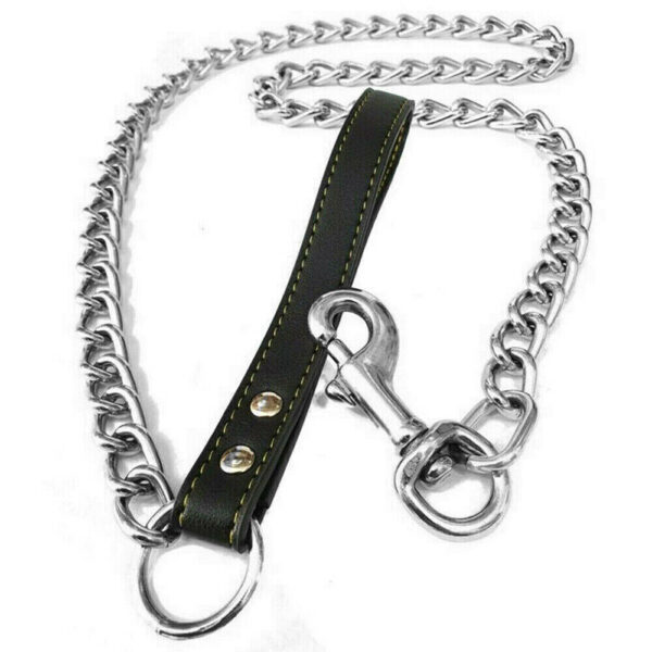 1PCS 1.2m Metal Chain Dog Lead Pet Puppy Leash Long Heavy Duty Anti-Chew Control - Image 4