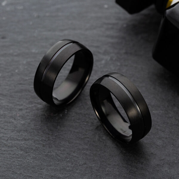 Black titanium steel ring - Image 3