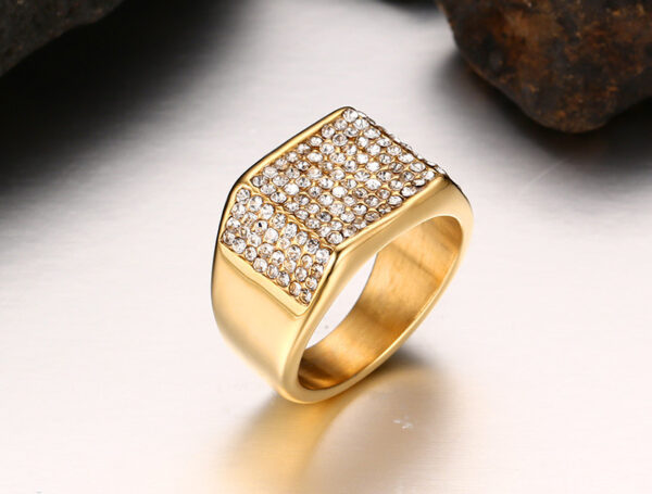 Titanium steel diamond men's ring - Image 5
