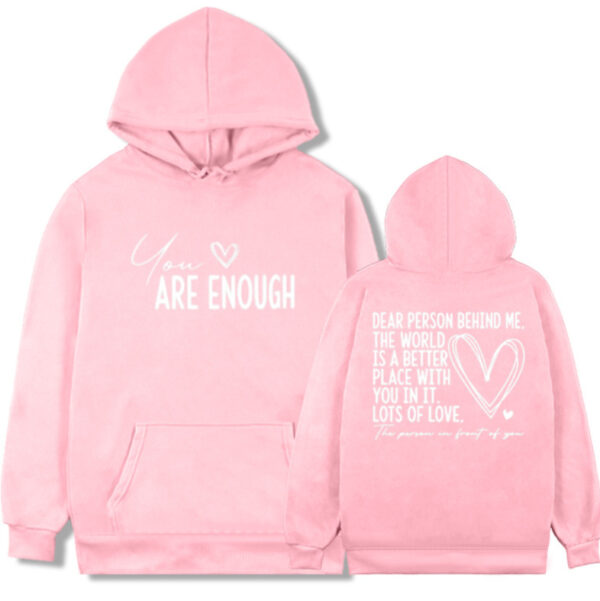 Spring And Autumn Casual Fashion Love Letter Loose Men's And Women's Hoodie - Image 7