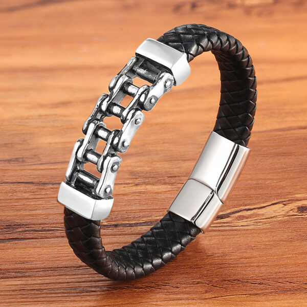 Leather Leather Braided Bracelet, Leather Bracelet, Custom Leather Bracelet, Men'S Cowhide Jewelry - Image 4