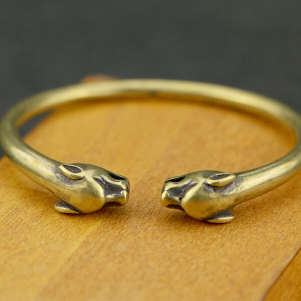 Punk Brass Leopard Bangles Bracelet For Men Jewelry - Image 3