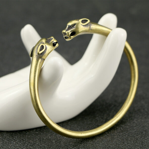 Punk Brass Leopard Bangles Bracelet For Men Jewelry - Image 5