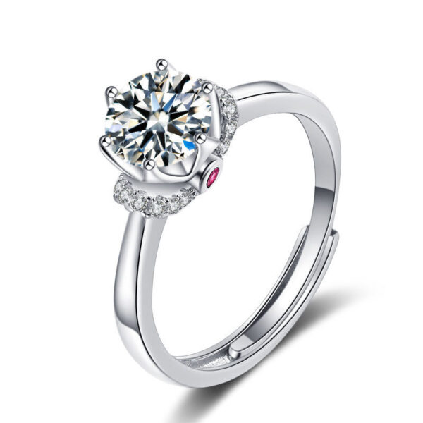 Female Ring Imitation Moissan Diamond Ring Female - Image 9