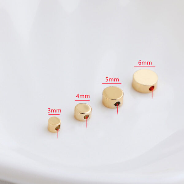 14K Gilded Glossy Round Cake Spacer Beads - Image 8