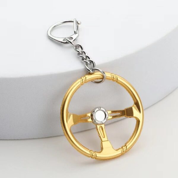 Racing Steering Wheel Cool Modification Car Key Ring - Image 2
