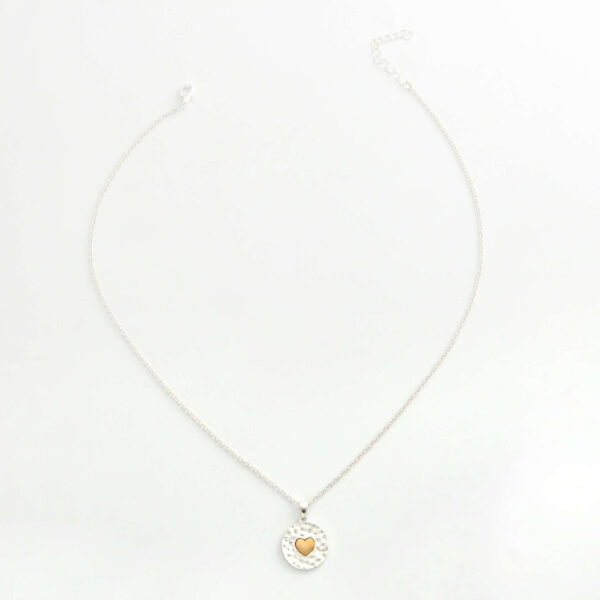 Women's Beating Pattern Shape Middle Inlaid Love Pendant Necklace - Image 3