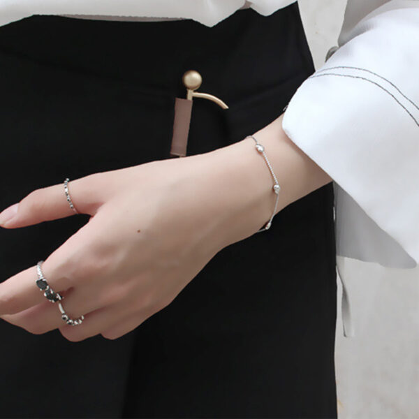 925 Sterling Silver Creative Glossy More Than Heart Bracelet - Image 4