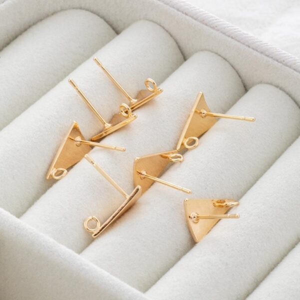 Gold Color Protection 8 12mm Triangle Earrings With Rings - Image 7