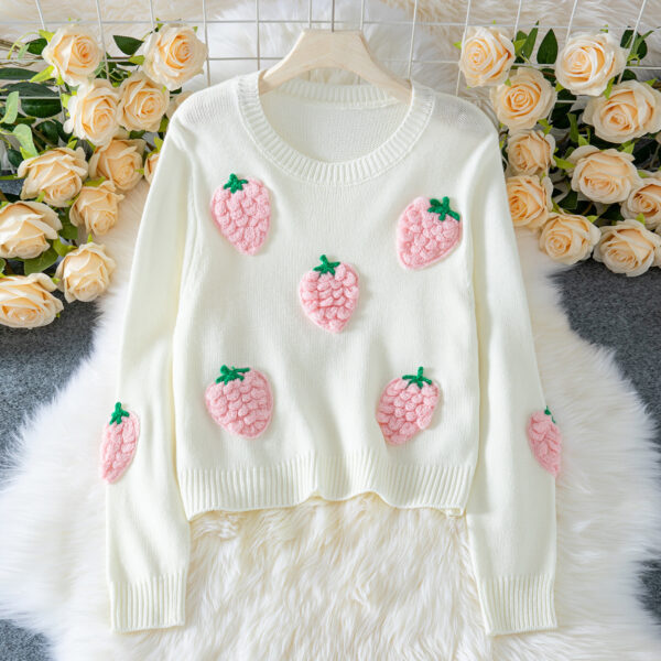Women's Elegant Long-sleeved Sweater Beige - Image 4