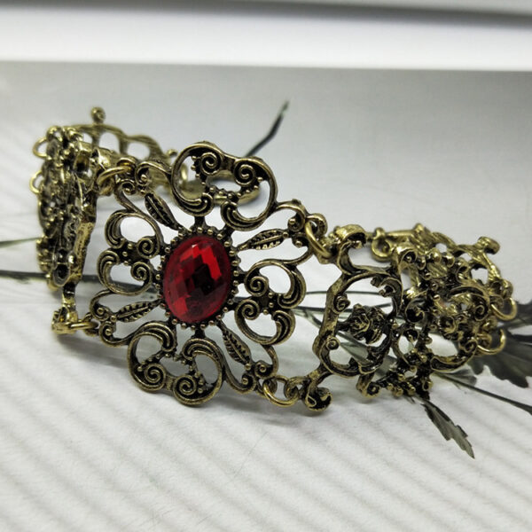 Retro Alloy Inlaid Jewel Rhinestone Elegant Graceful Bracelet - Image 5
