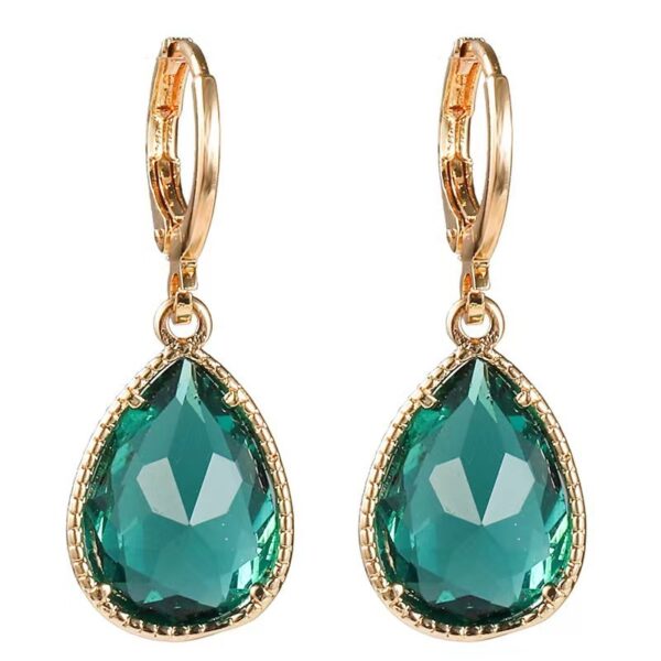 Glass Water Drop Copper Colorful Rare Earth Earrings - Image 7