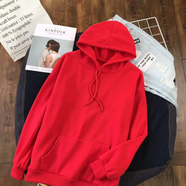 Long Sleeve Solid Color Hooded Sweater Couple - Image 9