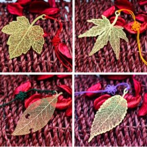 Vintage Gold Metal Bookmark MarquePage Kawaii Leaf Book Markers For Books Stationery Gift School Supplies Student 734