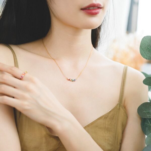 Japanese Light Luxury Rainbow Candy 925 Silver Necklace - Image 5
