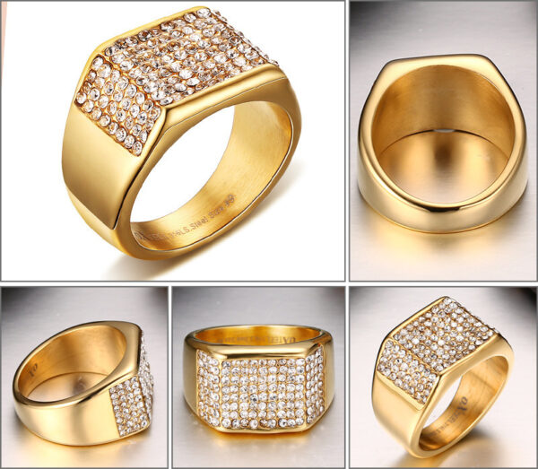Titanium steel diamond men's ring - Image 7
