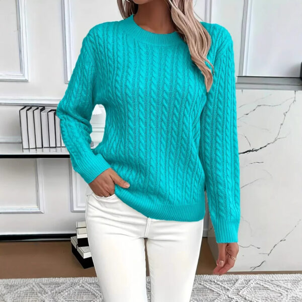 Versatile Fashion Classic Twist Round Neck Sweater - Image 7