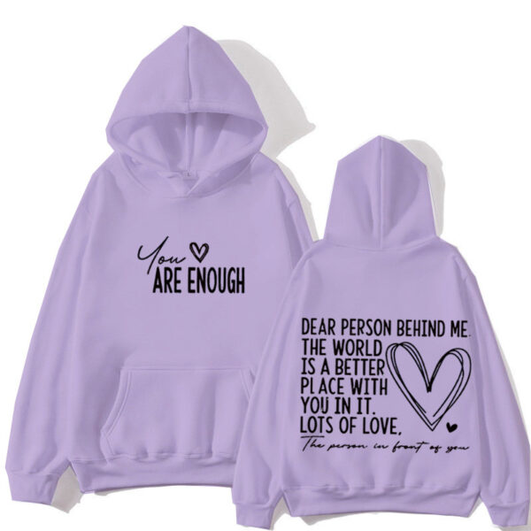 Spring And Autumn Casual Fashion Love Letter Loose Men's And Women's Hoodie - Image 3