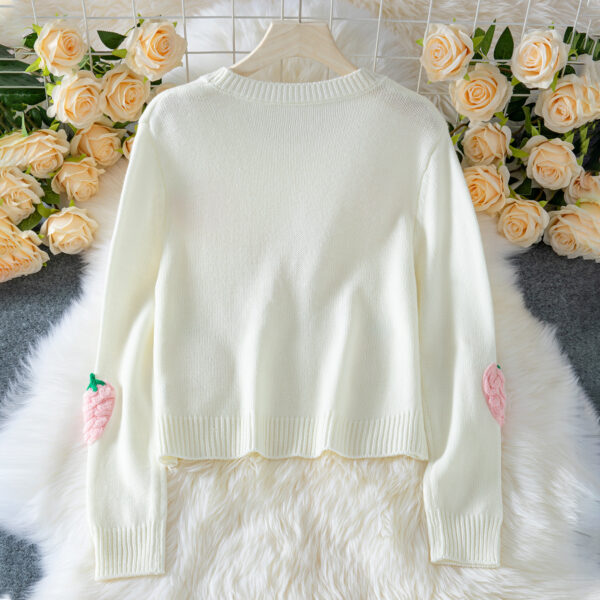 Women's Elegant Long-sleeved Sweater Beige - Image 5
