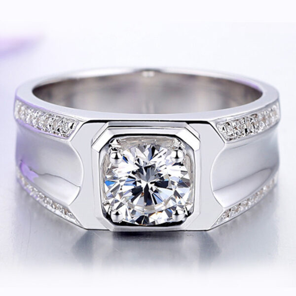 Couple Ring Diamond Ring Sterling Silver Gold Plated - Image 3