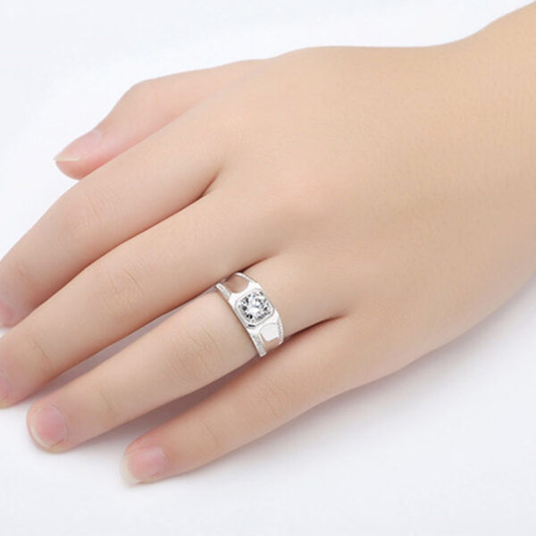 Couple Ring Diamond Ring Sterling Silver Gold Plated - Image 5