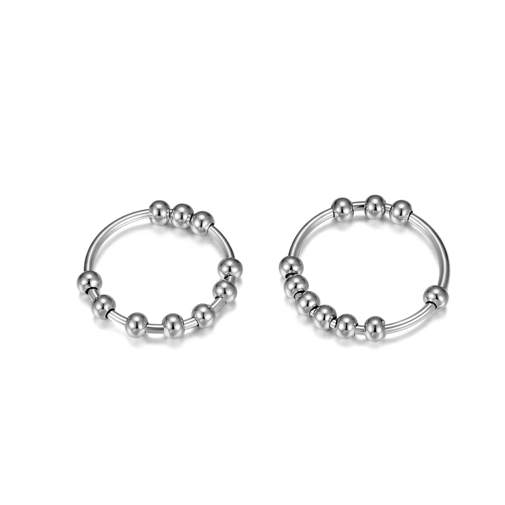 S925 Sterling Silver Ten Beads Relieve Anxiety Lucky Ring - Image 5