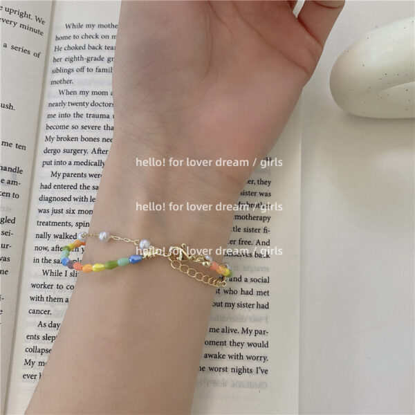 New Color Crystal String Beads Double Layer Twin Bracelet - Image 4