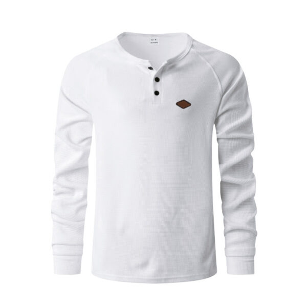 Waffle Buckle Quick-drying Raglan Henry Long Sleeve - Image 6
