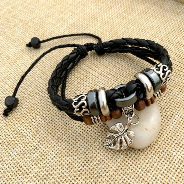 Cross stud braided leather bracelet - Image 7