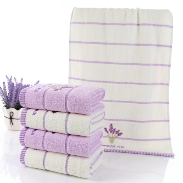 Pure Cotton 32 Strand Embroidered Face Washing Towel - Image 2