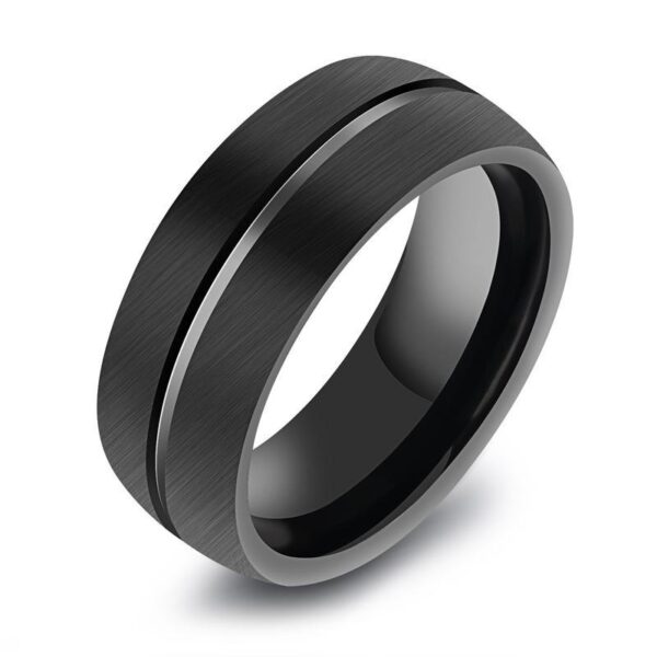 Black titanium steel ring - Image 5