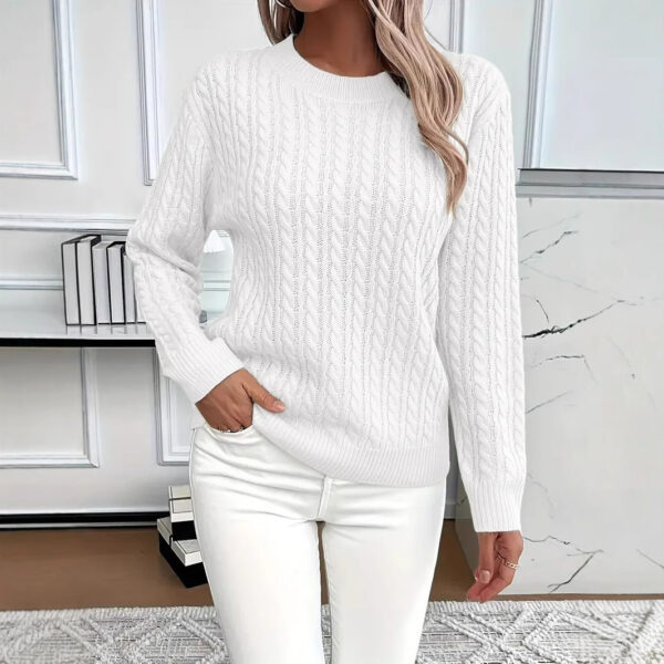 Versatile Fashion Classic Twist Round Neck Sweater - Image 9