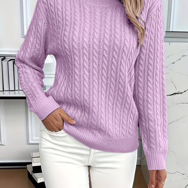 Versatile Fashion Classic Twist Round Neck Sweater - Image 8